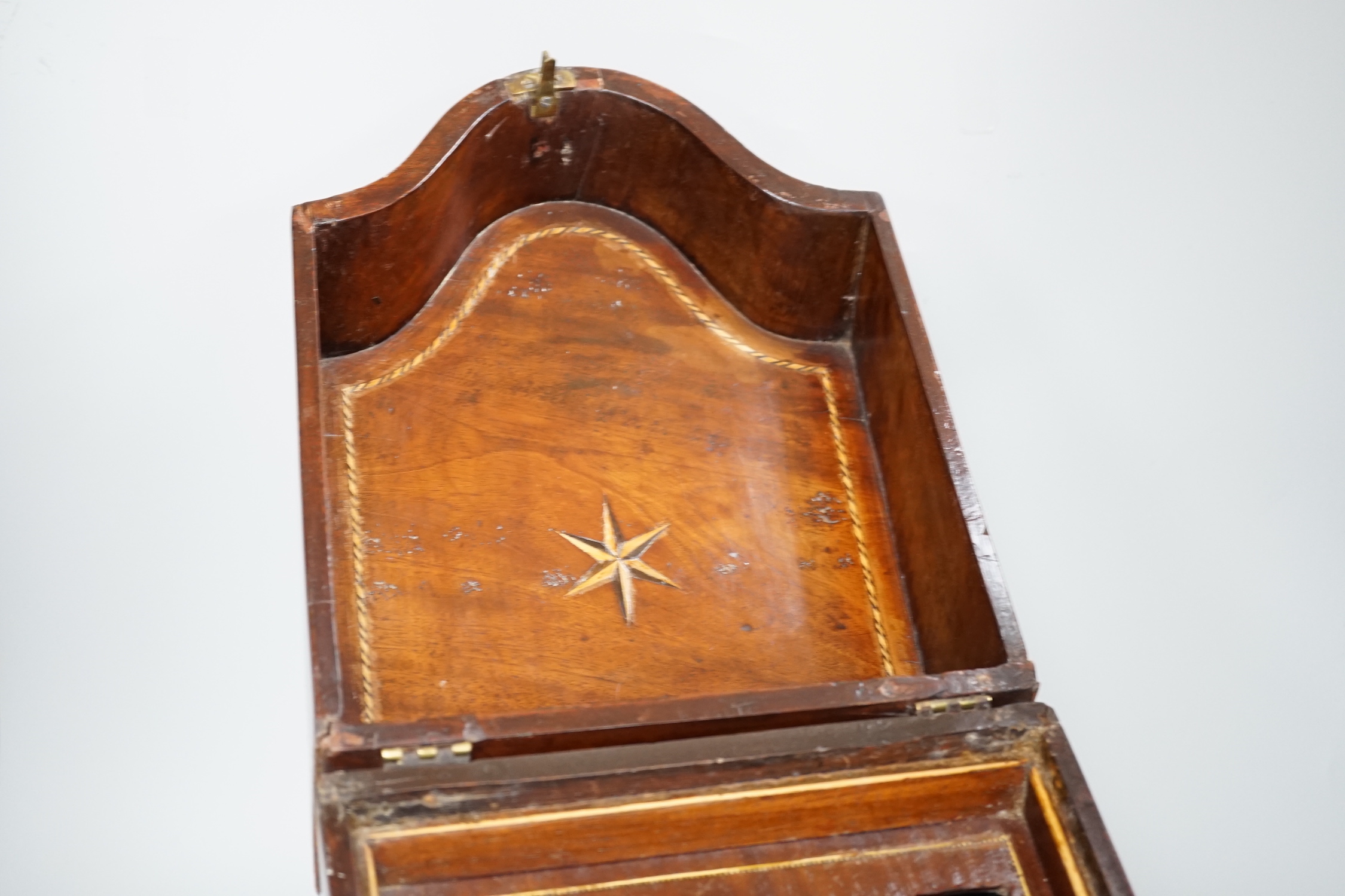A 19th century inlaid mahogany knife box